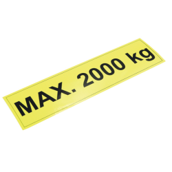 200009LG Informacijska naljepnica - maksimalna nosivost - 2000 kg